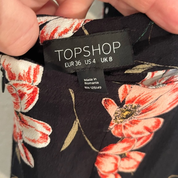 Topshop women’s mixed floral and polka dot spaghetti strap jumper Brunch Vacay - Picture 9 of 10